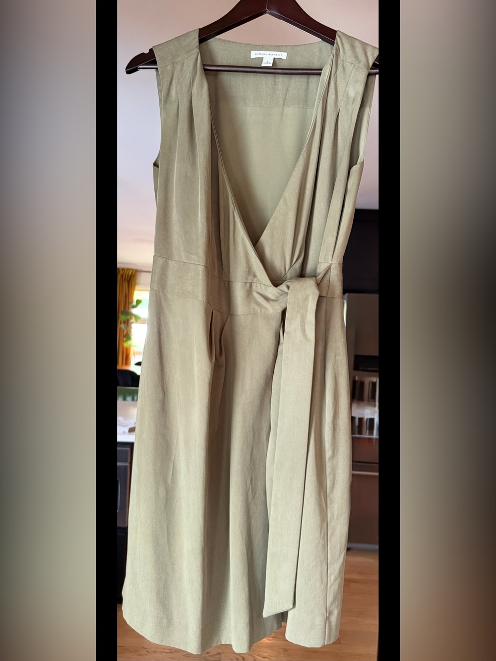 Banana Republic Olive Wrap Midi Dress